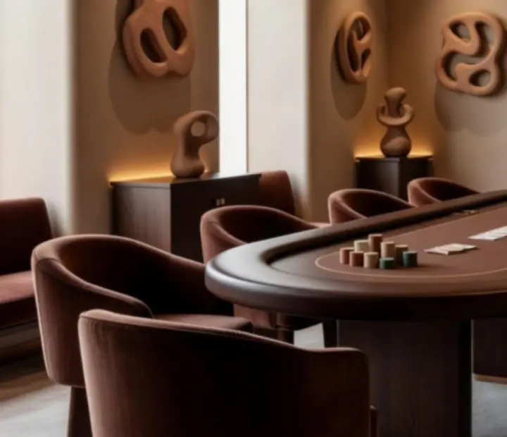 Private card lounge area set for a group at The Copper Chance