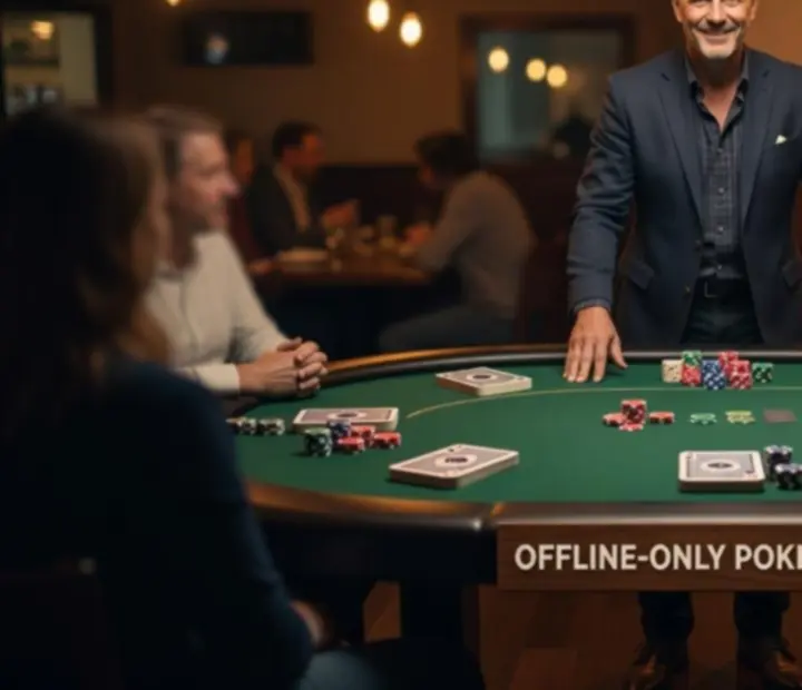 Friendly poker host at The Copper Chance welcoming guests to the table